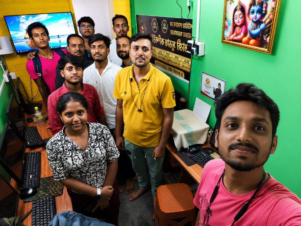 Team selfie in computer lab